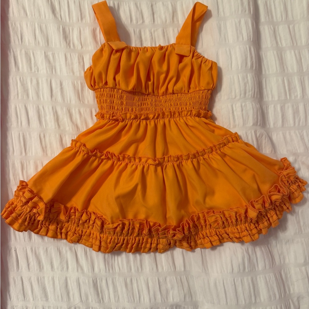 Orange Ruffled Baby Dress